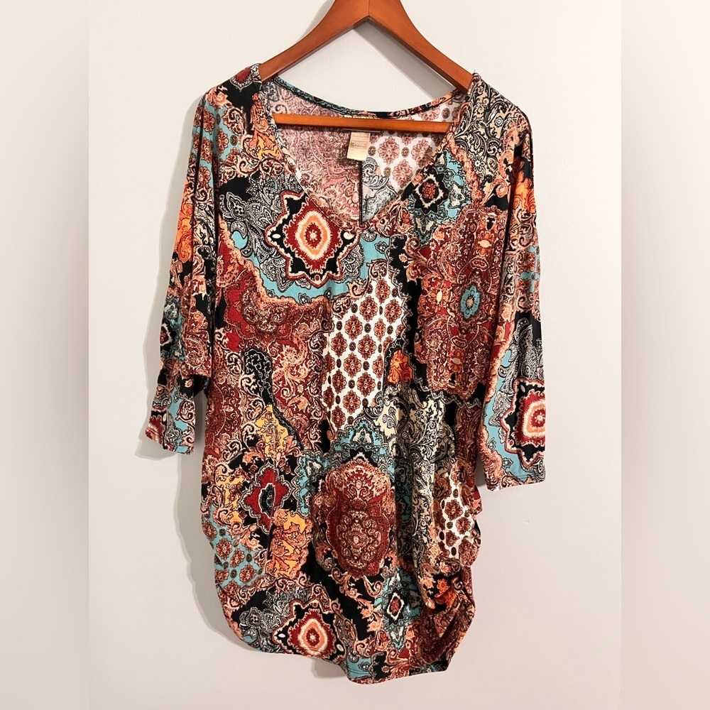 Miss Tina by Tina Knowles Vibrant Patterned Women's Tunic